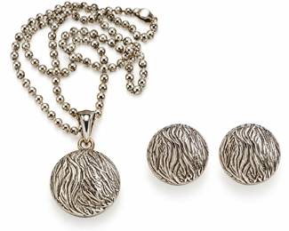 Conjunto de Joias em Prata Texturizada