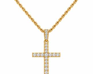 Colar de Ouro com Cruz Pave de Diamantes