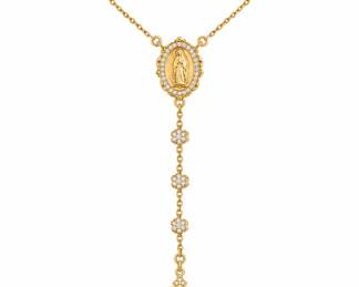 Rosario Dourado com Medalhao e Crucifixo