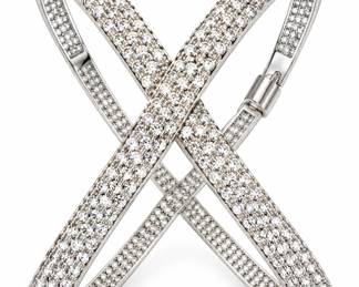 Bracelete X em Prata Pave Cintilante