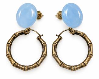 Brincos de Argola em Bronze e Azul glacial