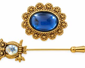 Joias Vintage em Ouro e Safira Azul