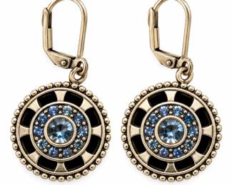 Brincos Vintage com Gemas Azuis