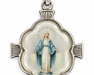 Medalhao Prateado de Nossa Senhora