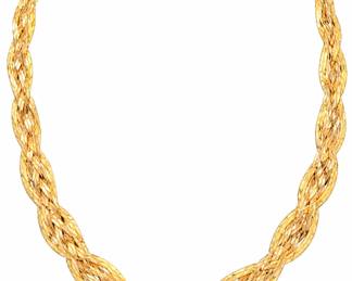 Colar Dourado Trancado em Destaque