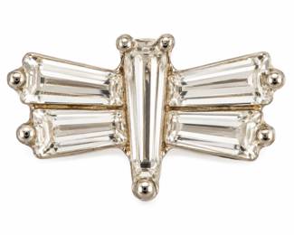 Broche de Prata com Pedras Baguete
