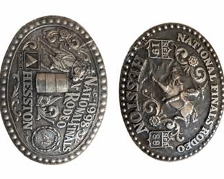 Fivelas de rodeio vintage em prata