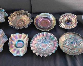 BE146Dark Iridescent Carnival Glass Mix