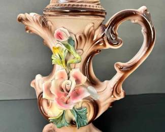 BE116VVintage Italian Capodimonte Pitcher with Lid