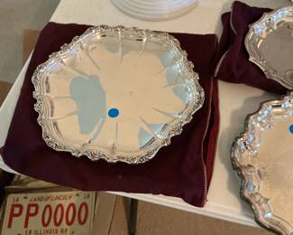 Several Silver Plate Trays
