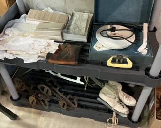 Antiques Gloves, Skates, Purses, Record Player