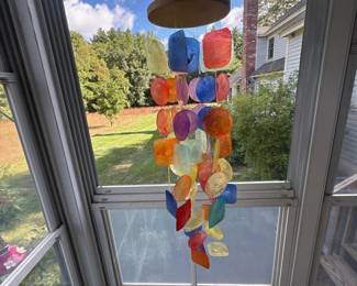 036 multicolorcapizshellhangingwindchim