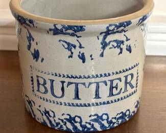 018 stonewarebuttercrockbluespongewares