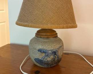 127 whitespotterystonewaretablelampwith