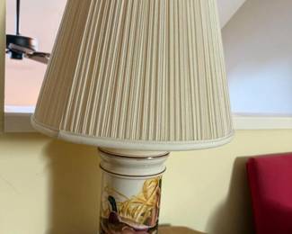 372 ceramicmallardducktablelampwithple
