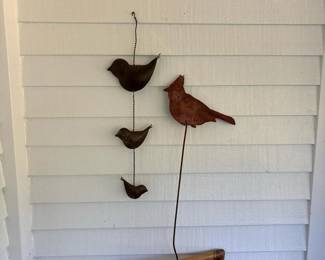 042 metalbirdhangingornamentandcardinal