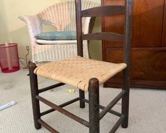 371 rusticladderbackchairwithwovenseat