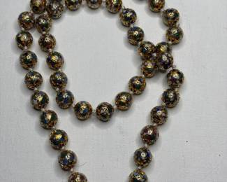 395 cloisonnbeadnecklacewithfloralmotif
