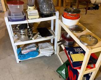 208 plasticutilityshelveswithkitchenware