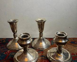 389 weightedsterlingsilvercandlesticks