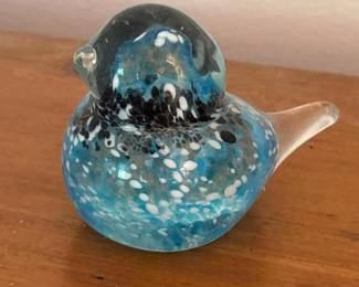 012 muranostyleglassbirdfigurineinblue
