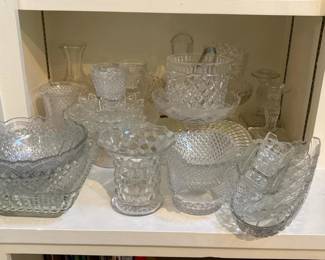 360 collectionofvintagepressedglassserv