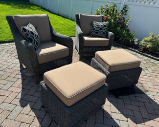 Patio Furniture - Sofa, Pair of Chairs w/ Ottomans & Coffee Table