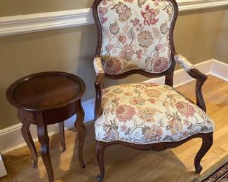 Ethan Allen French Country Arm Chair, Side Table