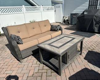 Patio Furniture - Sofa, Pair of Chairs w/ Ottomans & Coffee Table