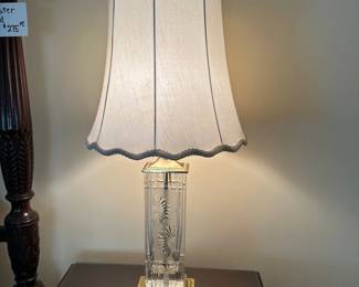 Pair of Cut Glass Dresden Lamps (Signed )