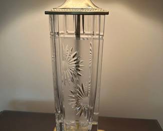 Pair of Cut Glass Dresden Lamps (Signed )