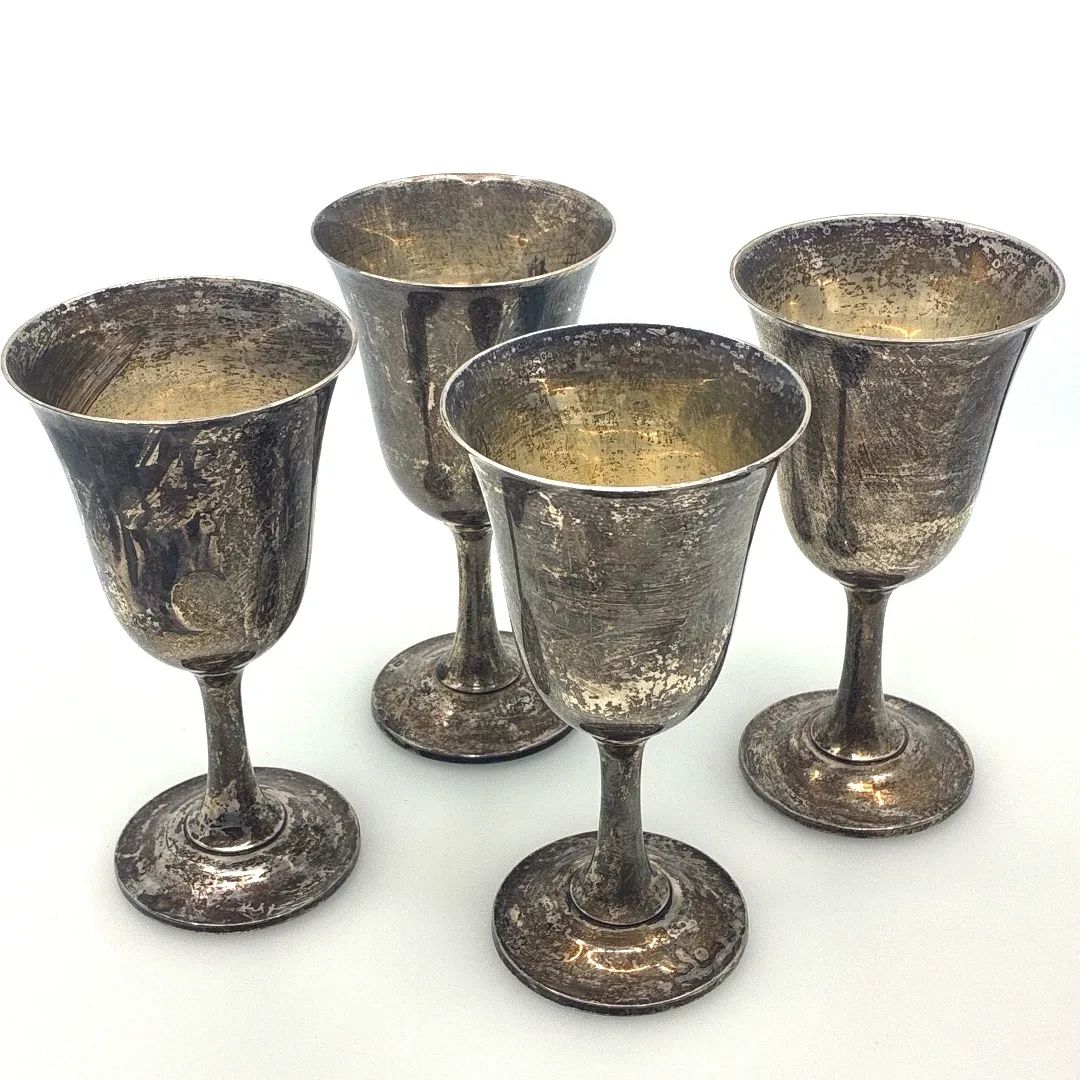 01 Set of 4 Wallace Sterling Silver Goblets No. 4 757g