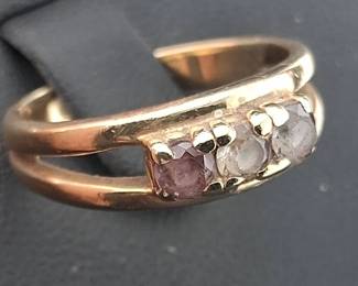 Tested 14K Gold ThreeStone Ring Size 7.5, 4.18g