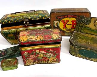 Lot Of Vintage Tin Containers