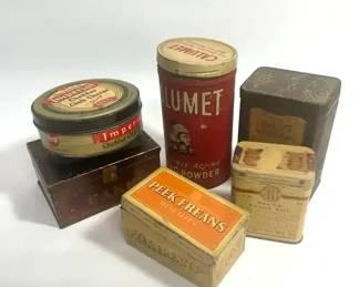 Vintage Advertising Tins Boxes Assorted 5Piece Lot