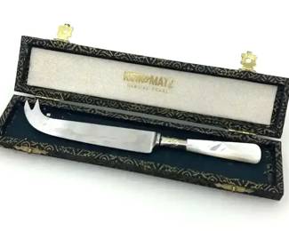 Vintage Kirk and Manz Genuine Pearl Cheese Knife in Box
