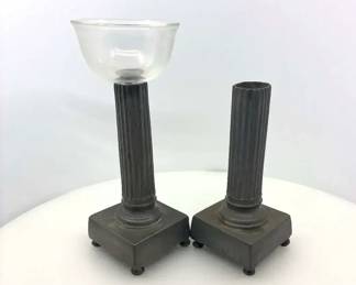 Vintage MakerMarked Neoclassical Column Candle Holders Pair