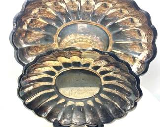 Oneida Silversmiths Silverplate Fluted Serving Bowls Pair