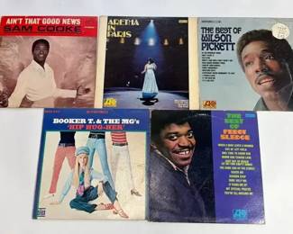 Vintage 1960s Soul RB 5 Records Aretha Franklin, Sam Cooke, Booker T MGs