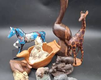 Assorted Wildlife Figurines with Trail of Painted Ponies Horses