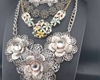 Vintage Floral Costume Jewelry Sets VCLM, Liz Paiacios SF