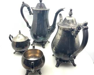 Vintage Ornate SilverTone 4Pc Coffee Tea Service