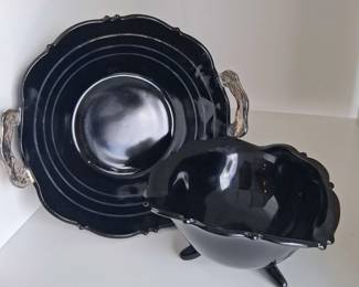Vintage Black Amethyst Glass Bowls