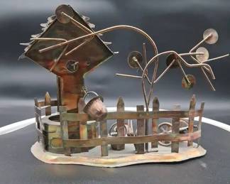 Vintage Wishing Well 3 Coins In The Fountain Copper Tin Music Box