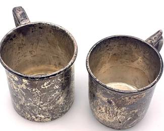 Pair of Vintage Sterling Silver Cups 214g Gross Weight