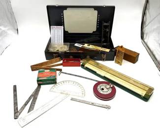 Vintage Drafting Engineering Tool Collection in Case