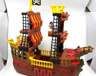 Vintage Retired FisherPrice Imaginext Adventure Pirate Ships 2pc
