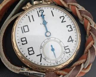 1940s Elgin Pocket Watch 19 Jewels 572 Grade10k GF Case Missing Crown Untested