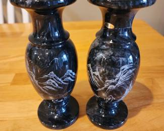 Vintage marbles replica etched vases