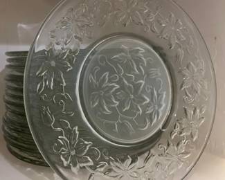 Clear Glass Flower Plates